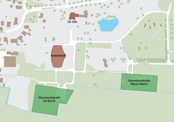 Kaart met de nieuwbouwlocaties op het Groot Bronswijk-terrein