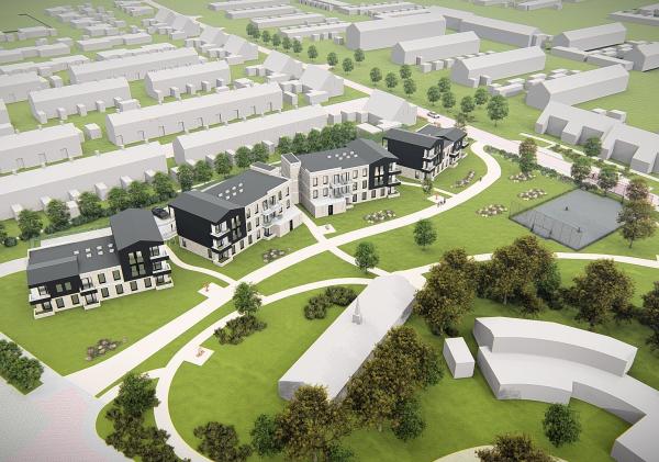 Impressie van de nieuwe appartementen aan de Harkenrothstraat in Appingedam