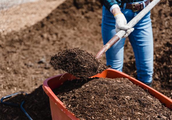 Kruiwagen met compost