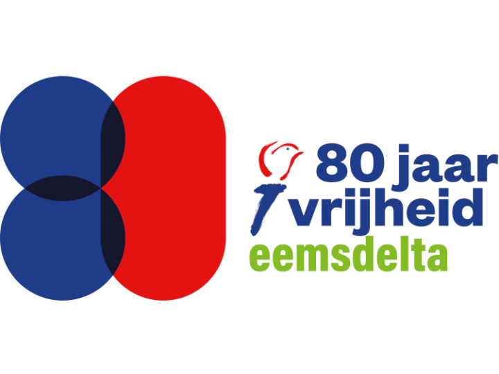 Logo 80 jaar vrijheid gemeente Eemsdelta