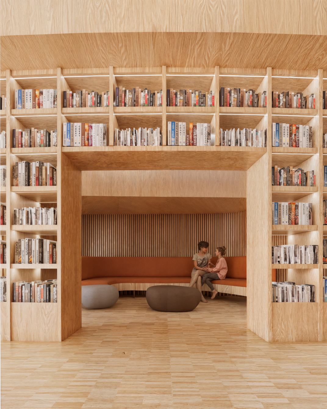 Huis van Cultuur en Bestuur Eemsdelta - impressie centrale hart bibliotheek