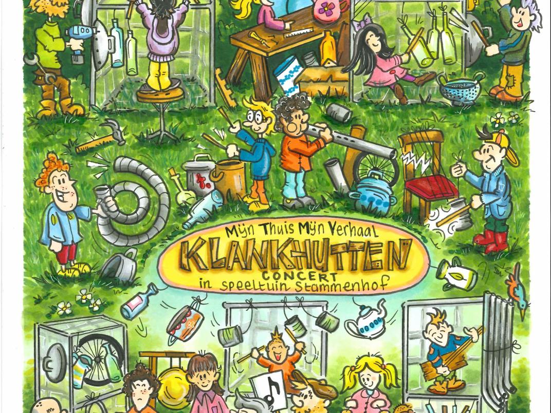 Strip van de klankhuttendagen van Mijn Thuis Mijn Verhaal